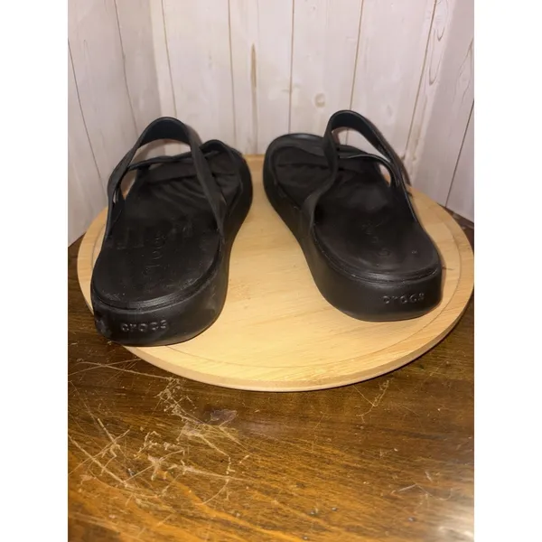 Crocs Gateway Black Slip on‎ Strappy Mules Flip Flop Sandal Sliders Size 7 - Image 7
