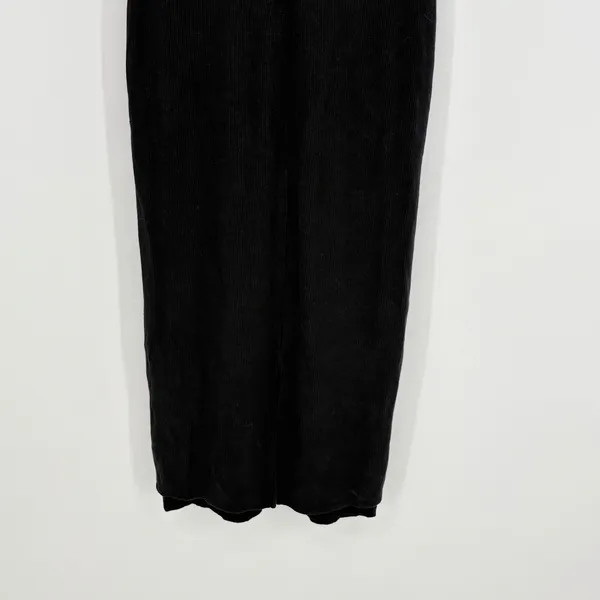 Marine‎ Layer Lexi Rib Mock Neck Midi Dress Womens XS Black Short Sleeve Slit - Image 12