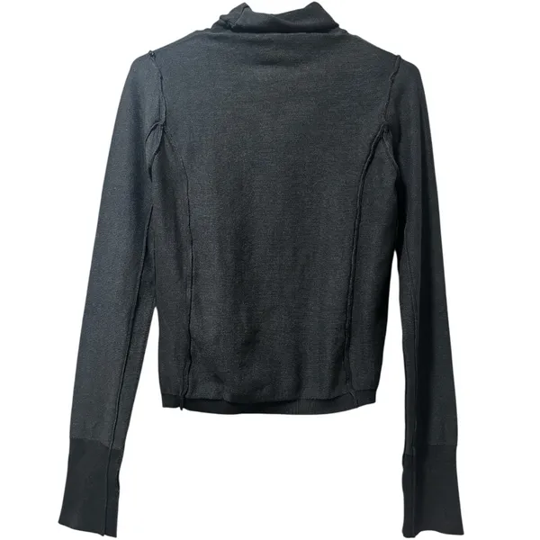 We The Free Free People Mock Neck Top – NWOT Charcoal Exposed Seam (Size XS) - Image 3