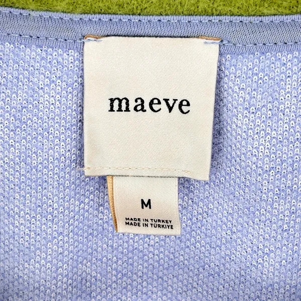 Maeve Anthropologie Sweater Women's M‎ Boxy Ringer Oversized Fuzzy Purple Green - Image 7