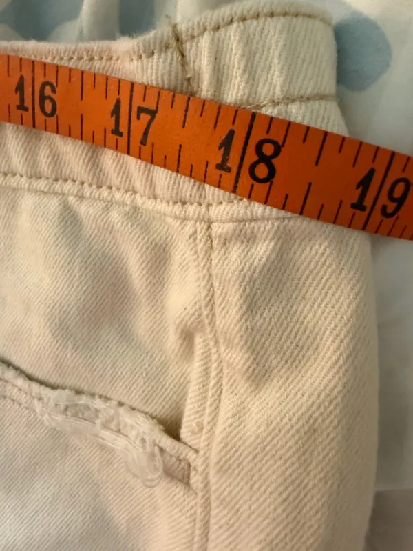 Aerie Distressed White Denim Shorts - Image 5
