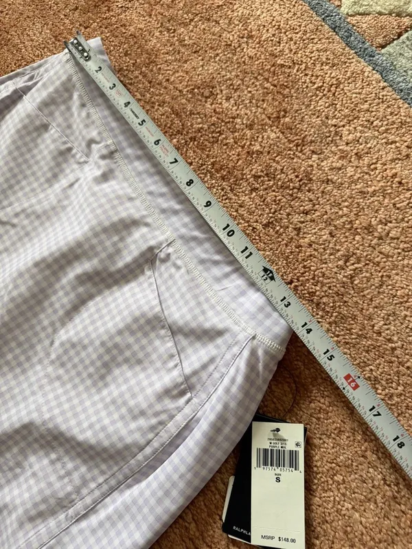 RLX Ralph Lauren Golf Gingham Skort S Purple White NWT - Image 8