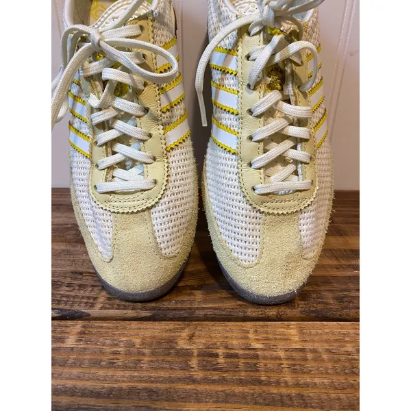 Adidas Originals Mesh Suede Retro Sneakers Yellow White Women’s 6 - Image 3