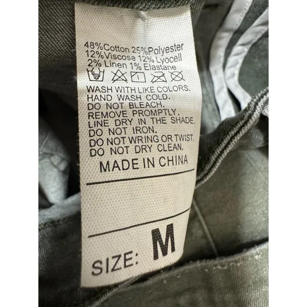 Womens High Rise Wide Leg Utility Pants 24x29 Faded‎ Olive Green Size M Gorpcore - Image 3