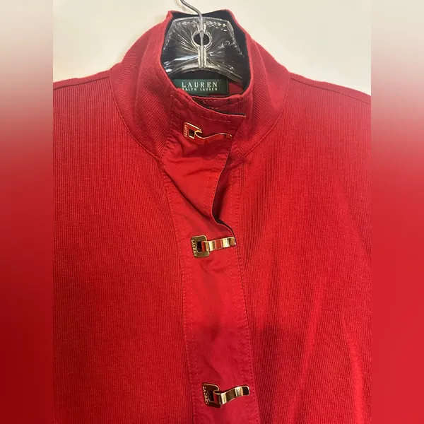 Lauren Ralph Lauren Women's Size M Metal Clasp Lightweight Cardigan Sweater Coat - Image 15