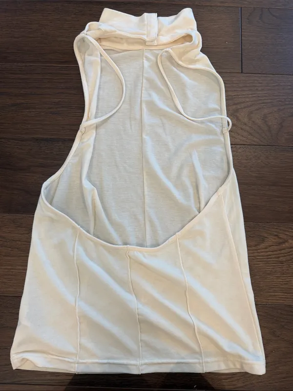 Reformation Off White MockNeck Sleeveless Top Medium - C27-113 - Image 5