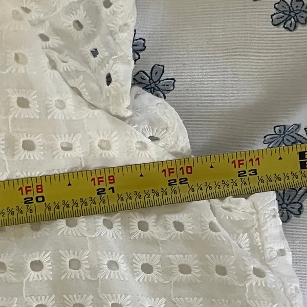 Draper James White Eyelet Ruffle V Neck Blouse Cottagecore Women XXL‎ - Image 7