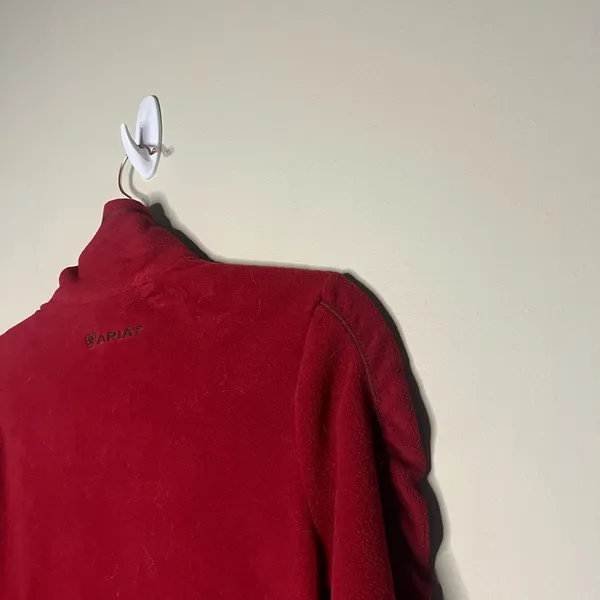 Ariat Red Ruched Sleeve Fleece Jacket - Image 9