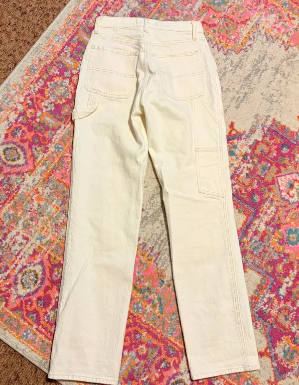 Abercrombie White Straight Leg Jeans - Image 3