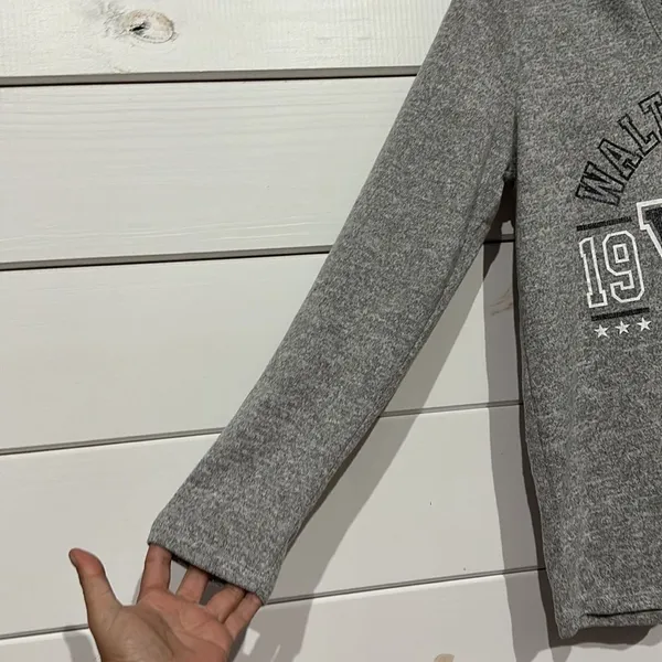 Walt Disney World Sweatshirt M Sequin Hooded Gray Silver Graphic Distressed - Image 6