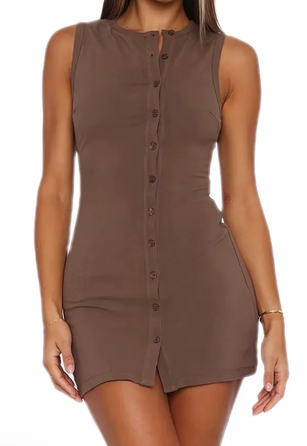Mini Dress Brown Size M - Image 2