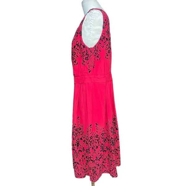 City Chic Red‎ & Black Filigree Print Sleeveless Fit & Flare Dress Plus Size 18 - Image 4