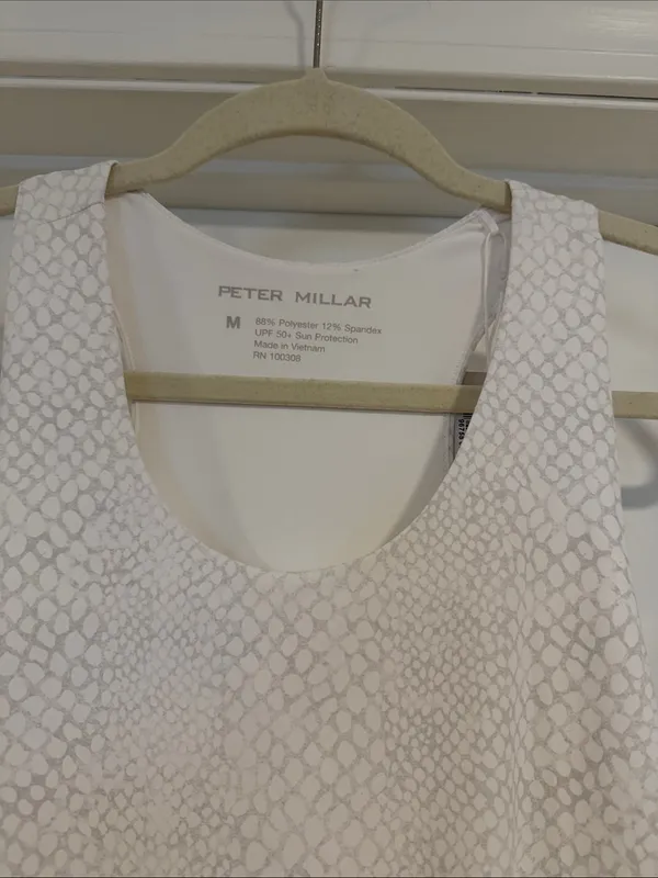 Peter Millar White Textured Sleeveless Tank Top - Image 3