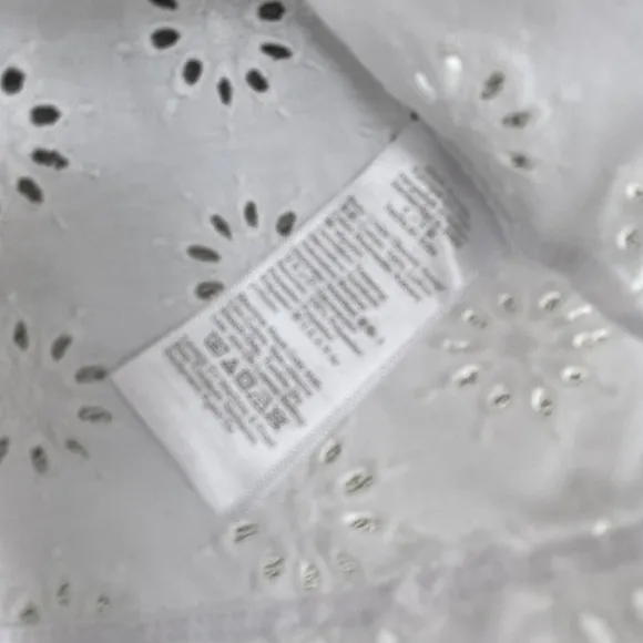 Madewell Eyelet Embroidered Crop Top XXS Womens White Short Sleeve‎ NV969 - Image 6