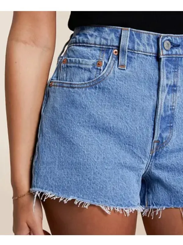 New Levi's 501 Original Fit High Rise Women's Shorts Size 33 Medium Wash - Image 4