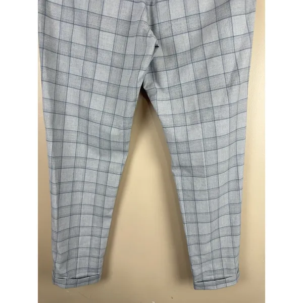 Zara Pants Womens Size S Plaid Tapered Elastic Waist Pull On Trousers Checkered - Image 7