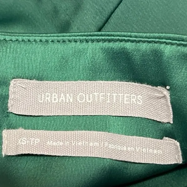 Urban Outfitters Green Silk Satin Spaghetti Cami Camisole Mini Slip Dress XS - Image 6