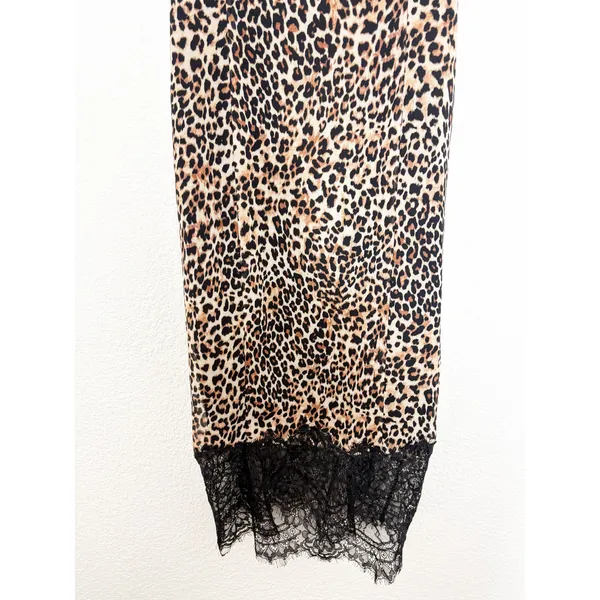 Revolve Loba Jacinta Slip Midi Dress Size Medium Leopard Lace Cocktail Wedding - Image 11
