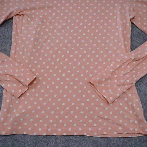 J. Crew Women's Size Small Tissue Turtleneck Shirt Pale Pink Polka Dot Layering - Image 2