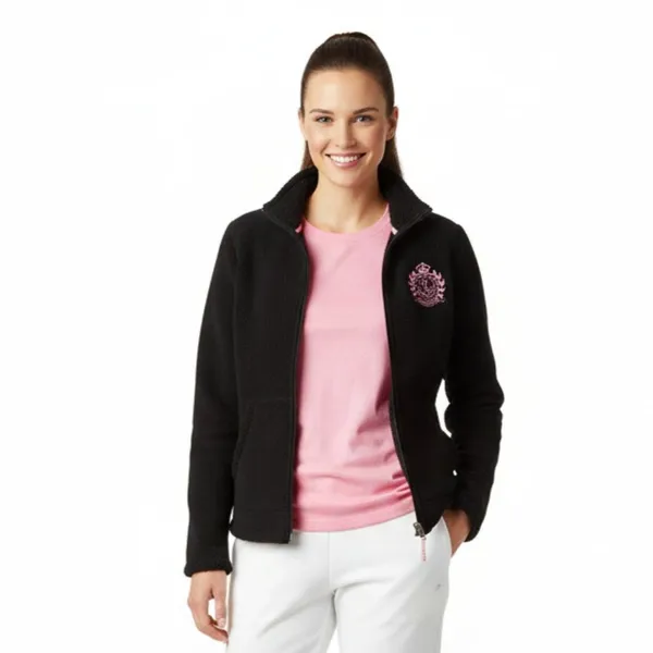 Ralph Lauren Black & Pink Fleece Zip Up Long Sleeve Jacket M - Image 7
