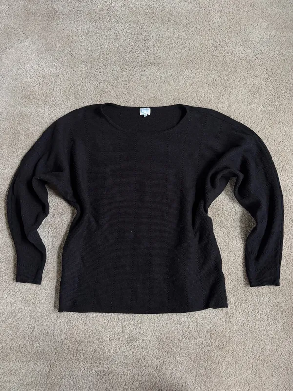 Blue Rain by Francesca’s Black Knit Sweater – Size L - Image 2