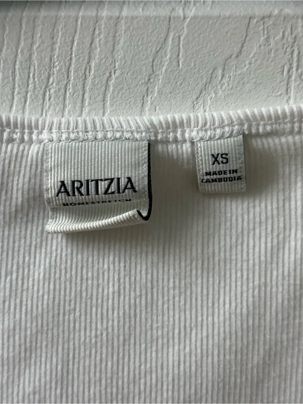 Aritzia Homestretch Rib Henley Tank in White - Image 4