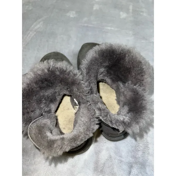 UGG Mini Bailey Button Gray Short ankle Boots 9 - Image 6