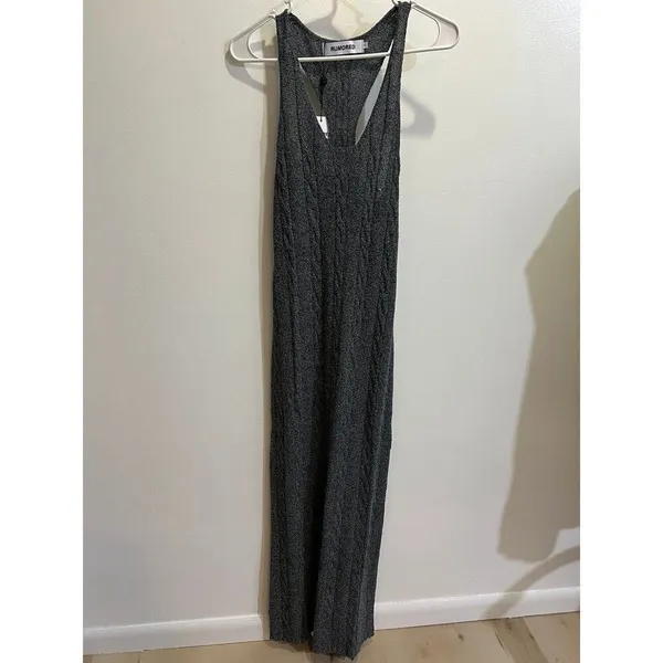 Anthropologie NWT Rumored Women Medium Smoke Heather Lakeville Knit Maxi Dress - Image 5