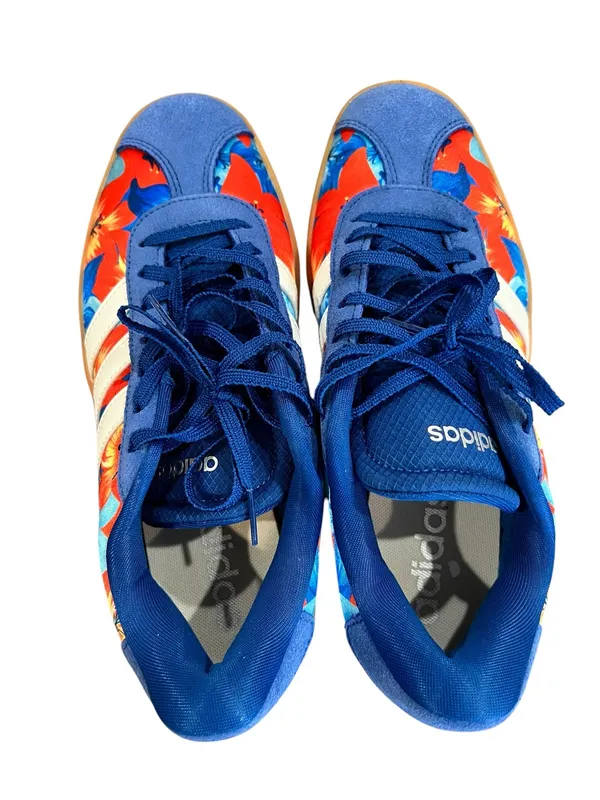 Adidas VL Court Bold Floral Platform Sneakers Blue Orange Women’s 8 New - Image 4