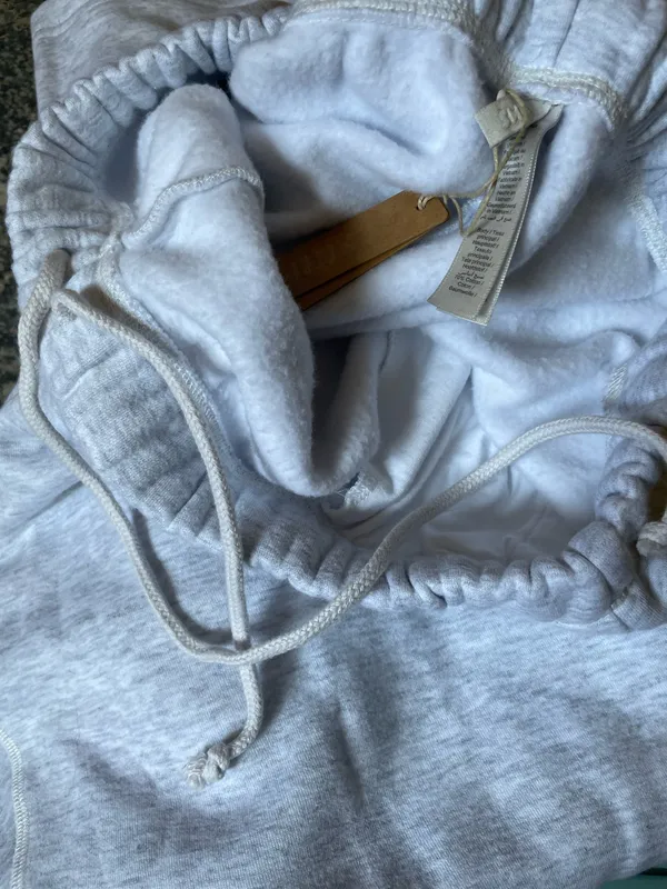 Skims Cotton Fleece Classic Straight Leg Sweatpants - Light Heather Grey 2X NWT - Image 5