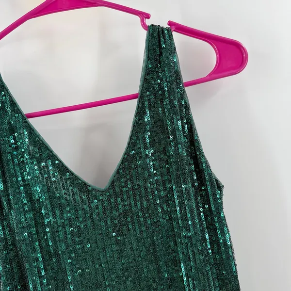 Boston Proper Tank Top Size XXS Sequin Emerald Green Cocktail Holiday Party NWT - Image 10