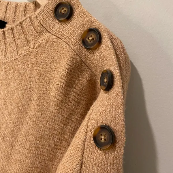 Sanctuary- Tan Button-Shoulder Sweater- Size Large - Image 4