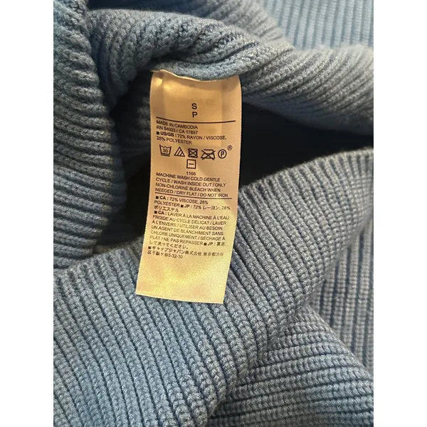 Banana Republic Womens Serenity Blue Ribbed Crewneck Pullover‎ Sweater S - Image 7