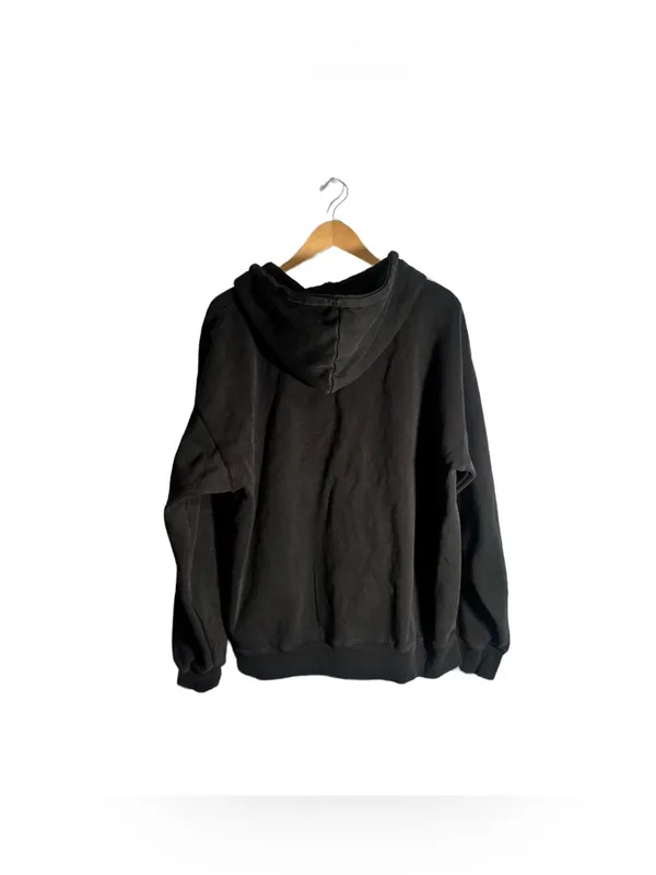 J. Galt Black Full Zip Hooded Sweatshirt Women's L/XL Oversized Casual Wear NWT - Image 4