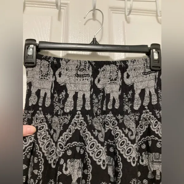 Earthbound Trading Co. Black Elephant Print Casual Pants - Image 6