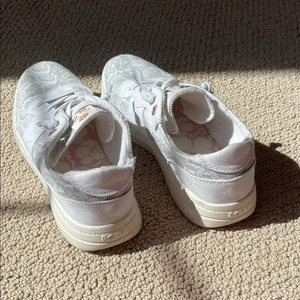 Roxy White Slip-On Snake Pattern Sneakers - Image 4