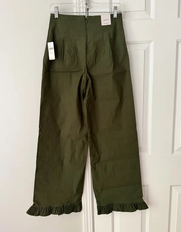 Anthropologie Maeve The Colette Ruffle-Hem Crop Wide-Leg Pants, Size 26 Tall - Image 10