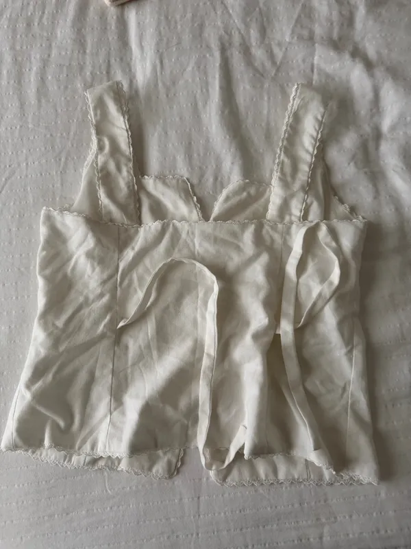 White Girly Corset Top Size M - Image 2