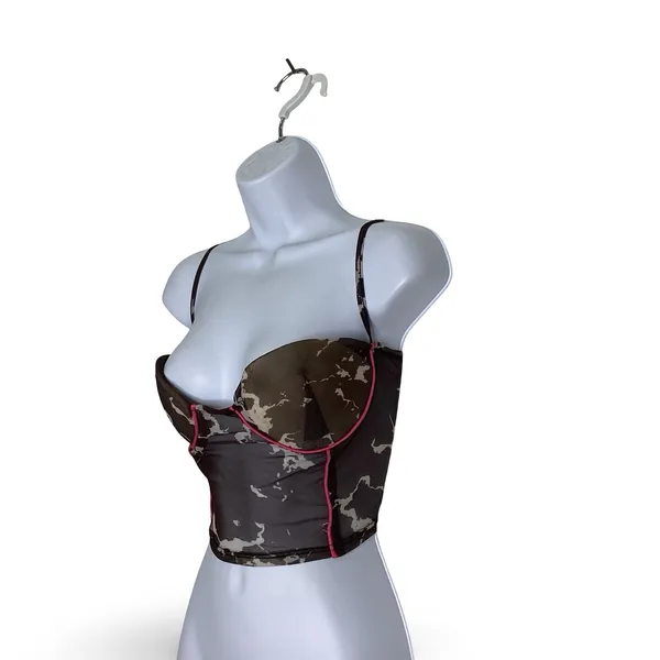 Faux Corset Top Brown Size M - Image 2