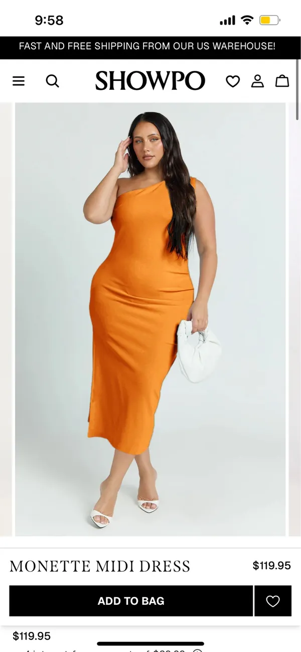 New Showpo MONETTE Midi Dress One Shoulder Straight Dress XL MSRP $119 - Image 11