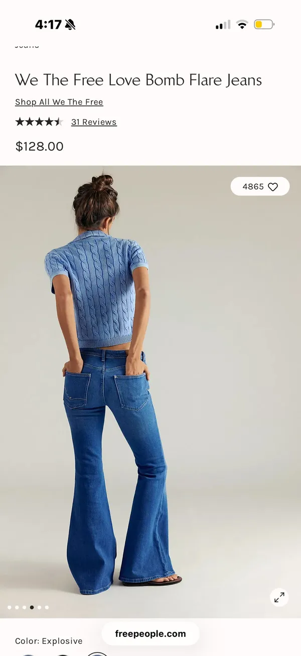 Free People We The Free Love Bomb Flare Jeans - Image 3