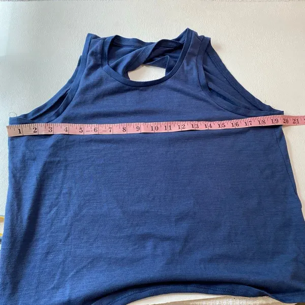 AERO Aeropostale Blue Open Back Twist Tank Top Medium Athleisure - Image 6