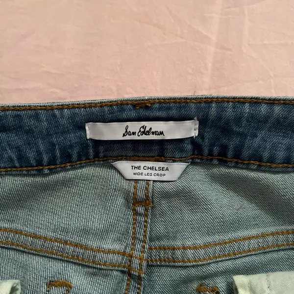 Sam Edelman Blue Straight Leg Jeans with Vintage Distressed Look - Image 5