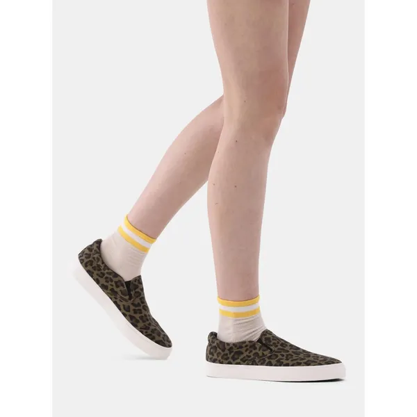 No Boundaries Womens Leopard Twin Gore Canvas Slip On Memory Foam Sneakers 7.5W - Image 3