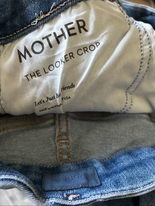MOTHER Women's the looker Crop Jeans - Medium Blue Wash - Image 9