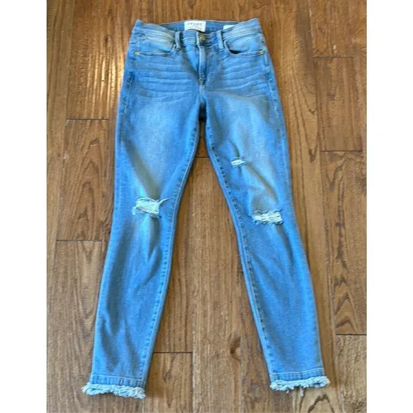 Frame Le High skinny distressed knee jeans size 26 - Image 13