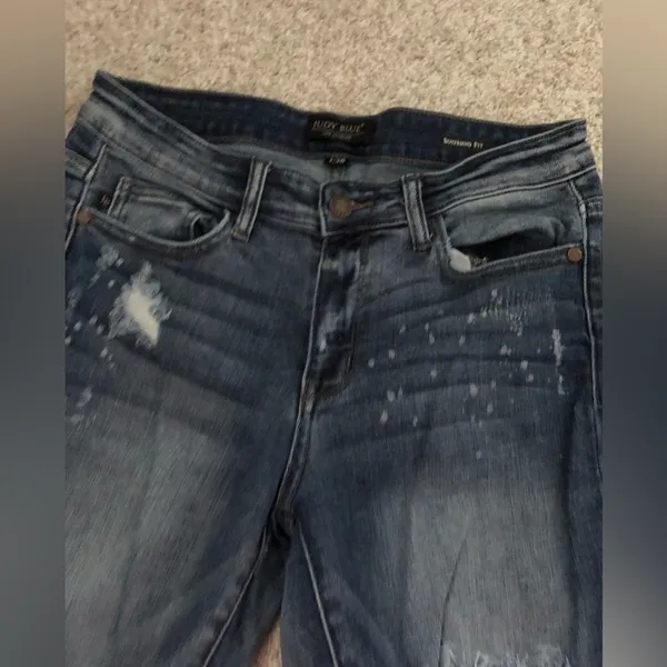 JUDY BLUE boyfriend Fit Distressed Denim Jeans pants women size 28 - Image 4