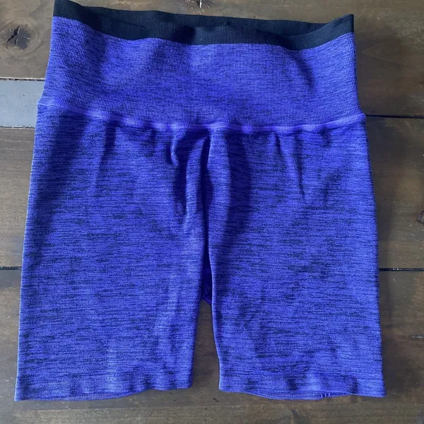Peloton‎ Seamless Biker Shorts Womens Size Large Purple Space Dye Athletic - Image 2