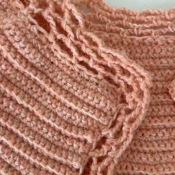 Handcrocheted‎ grandma shawl Orange Size M - Image 2