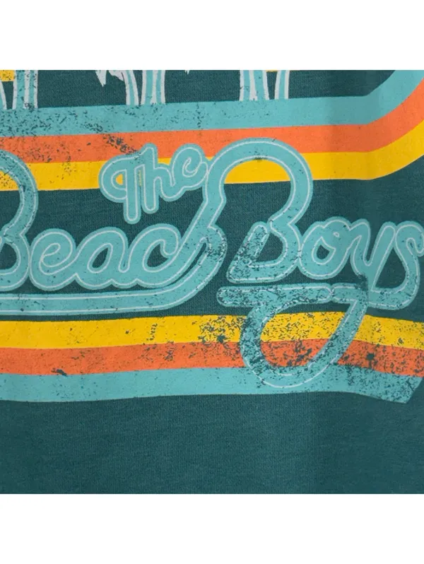 The Beach Boys Retro Graphic Sweatshirt XS Teal Palm Trees - Image 4